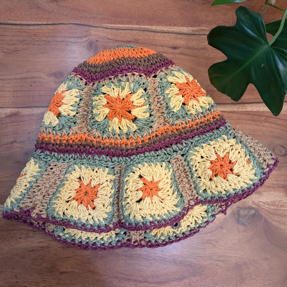 Peter Grimm Bucket Hat Crochet Granny Squares